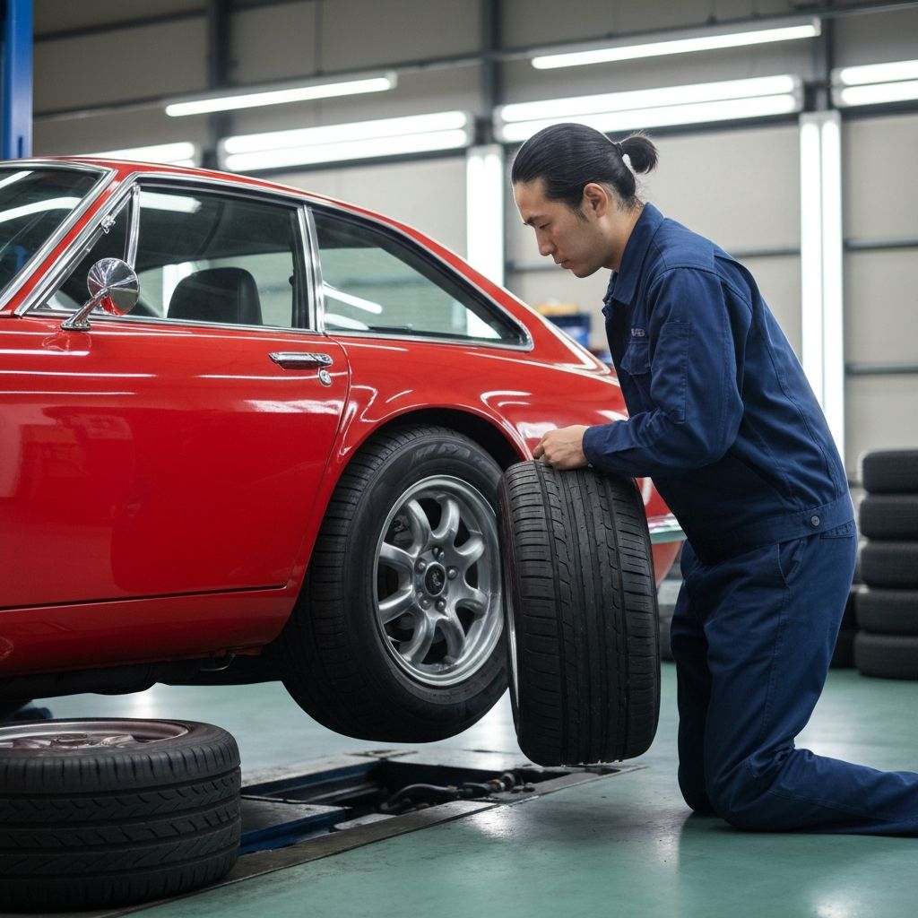 신품 타이어 장착